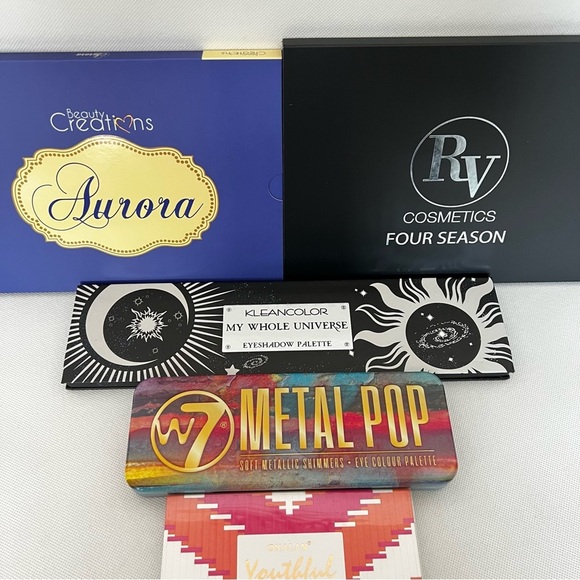 Lot 5 pieces Beauty Creations Aurora RV Cosmetics Palette W7 Okalan Kleancolor - Picture 11 of 13